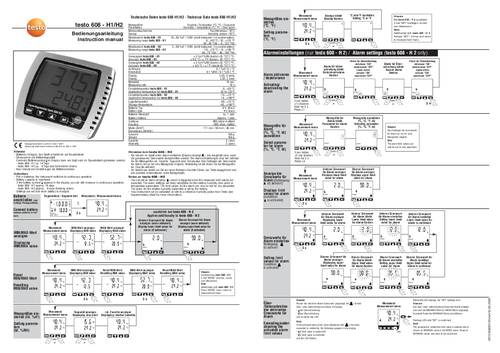Testo 608-H1 Luftfeuchtemessgerät (Hygrometer) 10% rF 98% rF Taupunkt-/Schimmelwarnanzeige von TESTO