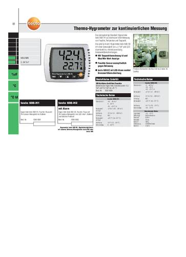 Testo 608-H1 Luftfeuchtemessgerät (Hygrometer) 10% rF 98% rF Taupunkt-/Schimmelwarnanzeige von TESTO