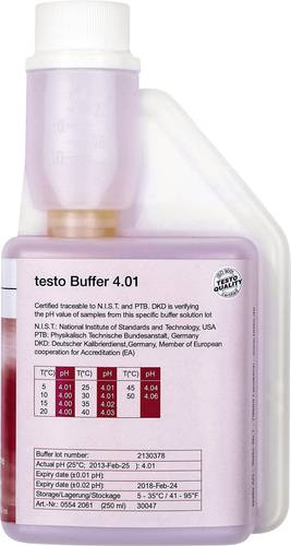 Testo PH-Pufferlösung 4,01 pH-Pufferlösung 4,01 250 ml, Passend für (Details von TESTO
