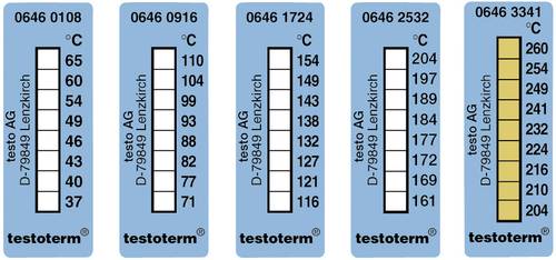 Testo testoterm Temperaturmessstreifen 116 bis 154°C Inhalt10St. von TESTO