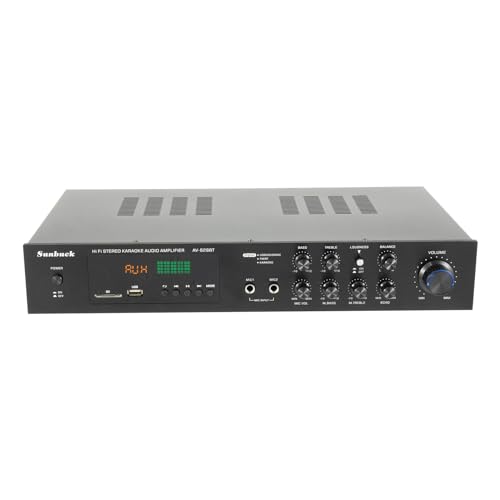 HiFi Verstärker Digital Amplifier USB Bluetooth Fernbedienung Stereo 5 Kanal Stereo Digital Audio Endstufe FM Mit Fernbedienung, 600W Mini Bluetooth Stereo-Audioverstärker Receiver für PC Heimkino von TESUGN