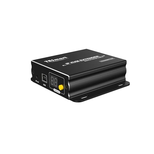 TESmart Stabiler HDMI KVM Extender Multipoint zu Multipoint 1080P 60Hz über ein einziges Cat5e/6 Kabel bis zu 120m/393ft, Maus & Tastatur Unterstützung (nur Transmitter) von TESmart