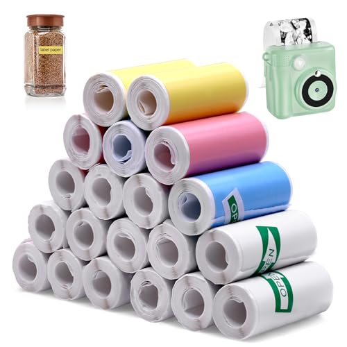 TETEWEVER 20 Rollen Thermopapier Kinderkamera 57mm Mini Drucker Sticker Weiß und Bunt Thermorollen Aufkleber Druckerpapier Selbstklebender Sofortdruckkamera Tinten Druckpapier TETEWEVER 20 Rollen Thermopapier Kinderkamera 57mm Mini Drucker Sticker Weiß und Bunt Thermorollen Aufkleber Druckerpapier Selbstklebender Sofortdruckkamera Tinten Druckpapier von TETEWEVER