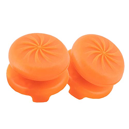 TEUVO Thumbsticks, Silikon Thumbsticks Griffe Mützen für PS4 Controller und für PS5 an Erhöhung Präzision, Ziel und Bequemlichkeit, Orange, 2 Stck von TEUVO