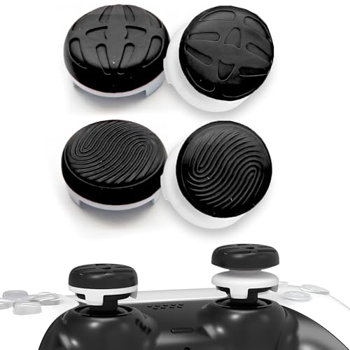 TEUVO Thumbsticks Grips für PS4 Controller und für PS5 Controller, 4 Stück Silikon Daumenstiel Griffe Kappen zur Verbessern Anvisieren, Kontrolle und Genauigkeit, Verringern Daumen Abrutschen, Schwarz TEUVO Thumbsticks Grips für PS4 Controller und für PS5 Controller, 4 Stück Silikon Daumenstiel Griffe Kappen zur Verbessern Anvisieren, Kontrolle und Genauigkeit, Verringern Daumen Abrutschen, Schwarz von TEUVO