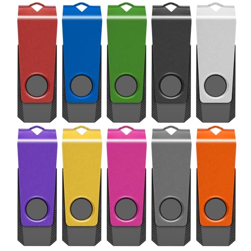 TEWENE USB-Stick, 32 GB, USB Stick 3.0, Flash-Laufwerk, USB-Stick, USB-Speicher mit Schlüsselanhänger und Aufkleber für Computer, Autos und Fernseher, 10 Stück von TEWENE