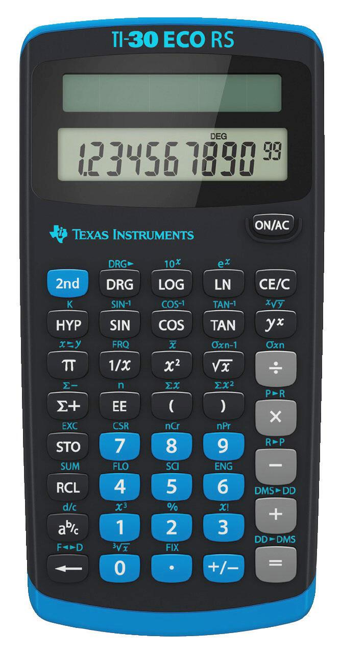 TEXAS INSTRUMENTS TI-30 ECO RS Wissenschaftlicher Taschenrechner schwarz/blau von TEXAS INSTRUMENTS