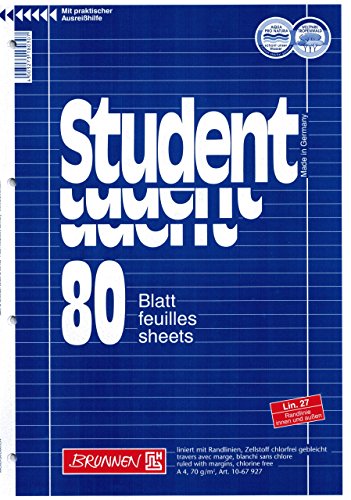 Collegeblock/Schreibblock "Brunnen" 80 Blatt/liniert mit Randlinien - A4 (Lin. 27) von TEXTIMO
