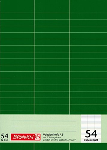 Vokabelheft BRUNNEN 32 Blatt/A4 - Lineatur 54 - liniert mit 3-Spalten von TEXTIMO