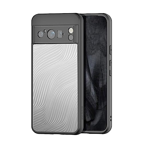 TEYYOS Armor Clear Hülle für Google Pixel 8 Pro, PC/TPU Hybrid Schutzhülle Transparente Linie Textur Handyhülle mit Stoßfeste Bumper - Schwarz von TEYYOS