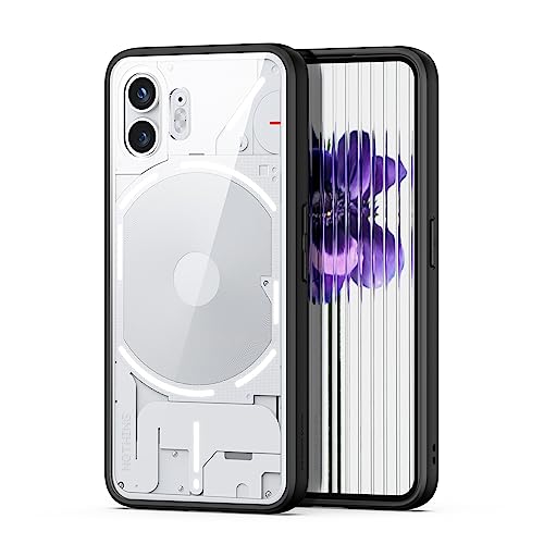 TEYYOS Armor Clear Hülle für Nothing Phone 2, PC/TPU Hybrid Schutzhülle Transparente Linie Textur Handyhülle mit Stoßfeste Bumper - Schwarz von TEYYOS