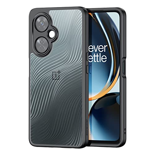 TEYYOS Armor Clear Hülle für OnePlus Nord CE 3 Lite, PC/TPU Hybrid Schutzhülle Transparente Linie Textur Handyhülle mit Stoßfeste Bumper - Schwarz von TEYYOS