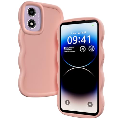 TEYYOS Hülle für Motorola Moto G24/E14/G04s/G04, Mode Weiche Flüssiges Silikon Handyhülle, Wellen Lockige Form Niedliche Weiche TPU Stoßfestes Handy Schutzhülle, Rosa TEYYOS Hülle für Motorola Moto G24/E14/G04s/G04, Mode Weiche Flüssiges Silikon Handyhülle, Wellen Lockige Form Niedliche Weiche TPU Stoßfestes Handy Schutzhülle, Rosa von TEYYOS
