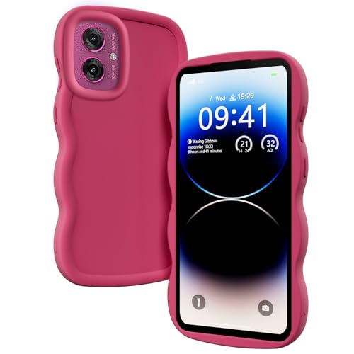 TEYYOS Hülle für Motorola Moto G55 5G, Mode Weiche Flüssiges Silikon Handyhülle, Wellen Lockige Form Niedliche Weiche TPU Stoßfestes Handy Schutzhülle, Rot TEYYOS Hülle für Motorola Moto G55 5G, Mode Weiche Flüssiges Silikon Handyhülle, Wellen Lockige Form Niedliche Weiche TPU Stoßfestes Handy Schutzhülle, Rot von TEYYOS