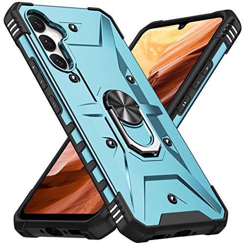 TEYYOS Hülle für Samsung Galaxy A54 5G, Schutzhülle TPU/PC Handyhülle mit Ständer, Stoßfest Bumper Armor Case Hybrid Cover Hellblau von TEYYOS