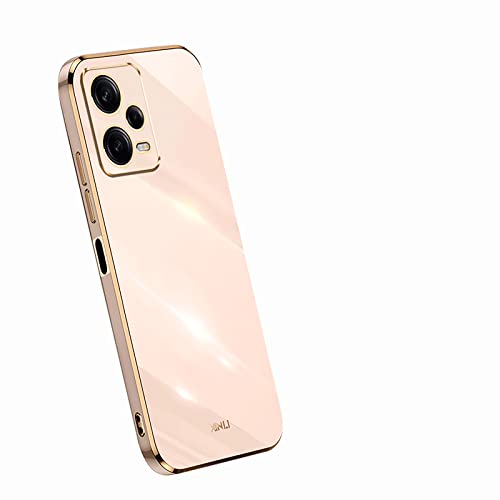 TEYYOS Hülle für Xiaomi Redmi Note 12 Pro Plus/Pro+ 5G, Schutzhülle TPU Silikon Handyhülle mit Galvanisieren von Phnom Penh, Stoßfest Bumper Case Soft Cover - Rosa von TEYYOS