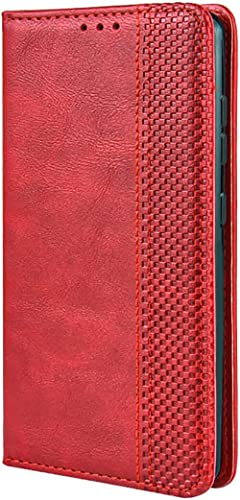 TEYYOS Leder Folio Hülle für Motorola Moto G14, Premium Flip Wallet Tasche mit Kartensteckplätzen, PU/TPU Lederhülle Handyhülle Schutzhülle - Rot von TEYYOS