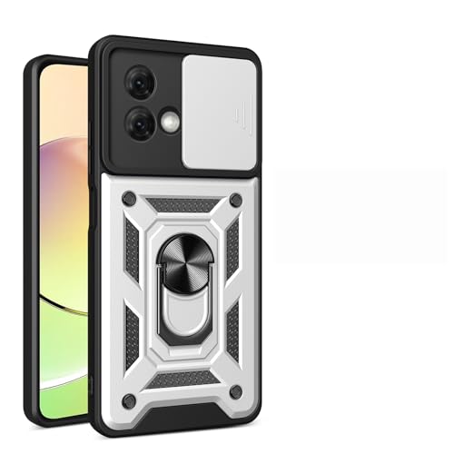 TEYYOS Panzerhülle Kompatibel mit Motorola Moto G84 5G, Stoßfest Hülle Handyhülle Schutzhülle mit Schiebedeckel und Halterung - Silber TEYYOS Panzerhülle Kompatibel mit Motorola Moto G84 5G, Stoßfest Hülle Handyhülle Schutzhülle mit Schiebedeckel und Halterung - Silber von TEYYOS