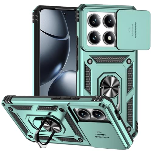 TEYYOS Panzerhülle Kompatibel mit Xiaomi 14T Pro 5G, Stoßfest Hülle Handyhülle Schutzhülle mit Schiebedeckel und Halterung - Grün TEYYOS Panzerhülle Kompatibel mit Xiaomi 14T Pro 5G, Stoßfest Hülle Handyhülle Schutzhülle mit Schiebedeckel und Halterung - Grün von TEYYOS