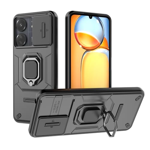 TEYYOS Panzerhülle Kompatibel mit Xiaomi Redmi 13C, Stoßfest Hülle Handyhülle Schutzhülle mit Schiebedeckel und Halterung - Schwarz TEYYOS Panzerhülle Kompatibel mit Xiaomi Redmi 13C, Stoßfest Hülle Handyhülle Schutzhülle mit Schiebedeckel und Halterung - Schwarz von TEYYOS