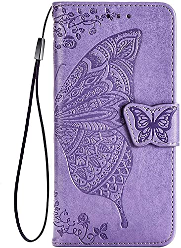 TEYYOS Schmetterling Flip Folio Hülle für Xiaomi Redmi A2, Schutzhülle PU/TPU Leder Klapptasche Handytasche mit Kartenfächer, Handyhülle - Helles Lila TEYYOS Schmetterling Flip Folio Hülle für Xiaomi Redmi A2, Schutzhülle PU/TPU Leder Klapptasche Handytasche mit Kartenfächer, Handyhülle - Helles Lila von TEYYOS
