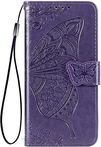 TEYYOS Schmetterling Flip Folio Hülle für vivo V29 Lite 5G, Schutzhülle PU/TPU Leder Klapptasche Handytasche mit Kartenfächer, Handyhülle - Dunkelviolett TEYYOS Schmetterling Flip Folio Hülle für vivo V29 Lite 5G, Schutzhülle PU/TPU Leder Klapptasche Handytasche mit Kartenfächer, Handyhülle - Dunkelviolett von TEYYOS