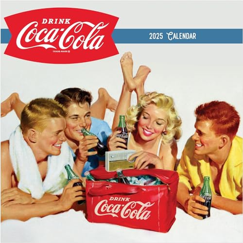 TF PUBLISHING 2025 Coca-Cola: Vintage Nostalgie Wandkalender | Große Raster für Termine und Terminplanung | Vertikaler Monats-Wandkalender 2025 | Premium mattes Papier | 30,5 x 30,5 cm von TF Publishing
