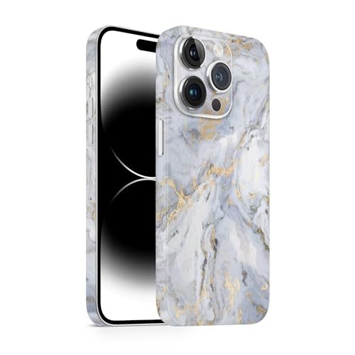 Skin für iPhone 15 Pro Max, Schutzfolie mit 360° Schutz, super dünn und resistent (Gold Marble) von TF Skins