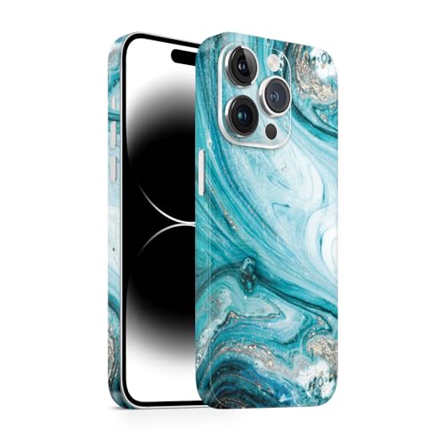 Skin für iPhone 15 Pro Max, Schutzfolie mit 360° Schutz, super dünn und resistent (Liquid Blue) von TF Skins