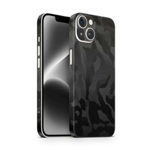 Skin kompatibel mit iPhone 13 Schutzfolie für die Rückseite und Seiten in edler Optik inkl. Kameraschutz Schutz vor Kratzern (Shadow Black) von TF Skins