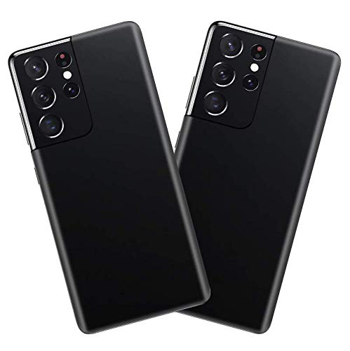 Skin passend für Samsung Galaxy S21 Ultra Skin (2X Stück) Schutzfolie für die Rückseite in edler Optik inkl. Kameraschutz Schutz vor Kratzern (Matt Schwarz Metallic) von TF Skins