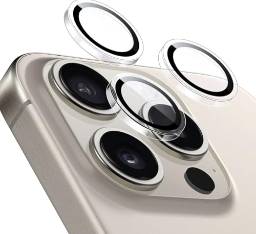TF Skins Kameraschutz für iPhone 15/16 Pro und 15/16 Pro Max, Dünn, 9H Glas, Schnelle Anbringung (Transparent) von TF Skins