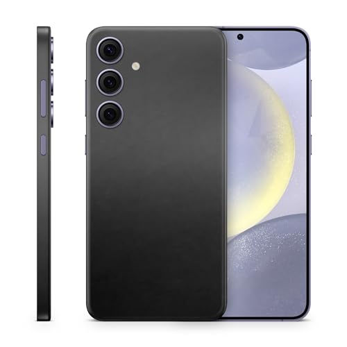 TF Skins Skin passend für Samsung Galaxy S24, S24 Plus, S24 Ultra. Aufkleber für die Rückseite und Seiten zum Schutz. (Matt Schwarz, Galaxy S24) von TF Skins