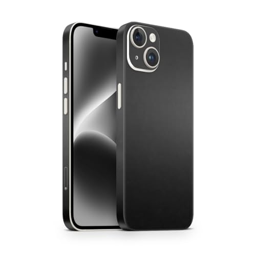 TF Skins Skin passend für das iPhone 14 Plus+ Skin/Schutzfolie für die Rückseite und Seiten in edler Optik inkl. Kameraschutz Schutz vor Kratzern (Matt Schwarz) von TF Skins