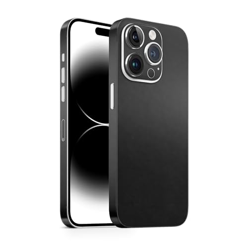 TF Skins Skin passend für das iPhone 14 Pro Max Skin/Schutzfolie für die Rückseite und Seiten in edler Optik inkl. Kameraschutz Schutz vor Kratzern (Matt Schwarz) von TF Skins