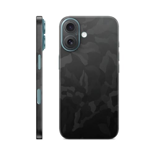 TF Skins Skins kompatibel mit iPhone 16, Skin Schutzfolie 360° Full Coverage Schutz, super dünn und resistent. Folien Case/Hülle (Shadow Black) von TF Skins