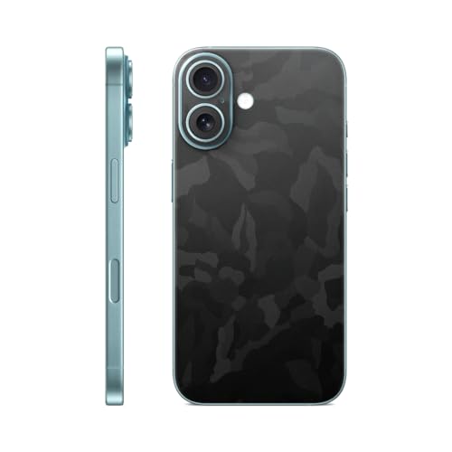 TF Skins Skins kompatibel mit iPhone 16, Skin Schutzfolie Back Only Schutz, super dünn und resistent. Folien Case/Hüll (Shadow Black) von TF Skins