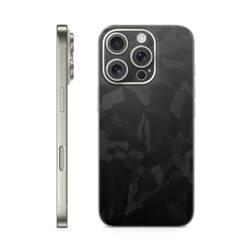 TF Skins Skins kompatibel mit iPhone 16 Pro, Skin Schutzfolie Back Only Schutz, super dünn und resistent. Folien Case/Hüll (Shadow Black) von TF Skins