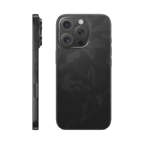 TF Skins Skins kompatibel mit iPhone 16 Pro Max, Skin Schutzfolie 360° Full Coverage Schutz, super dünn und resistent. Folien Case/Hülle (Shadow Black) von TF Skins