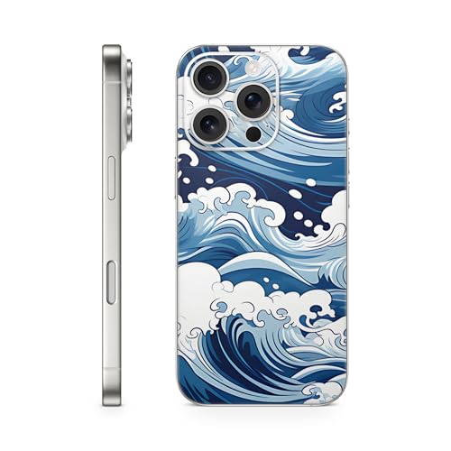 TF Skins Skins kompatibel mit iPhone 16 Pro Max, Skin Schutzfolie Back Only Schutz, super dünn und resistent. Folien Case/Hüll (Wave) von TF Skins