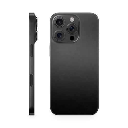 TF Skins Skins kompatibel mit iPhone 16 Pro und 16 Pro Max, Skin Schutzfolie 360° Full Coverage oder Back Only (Full Coverage, Matt Schwarz, iPhone 16 Pro Max) von TF Skins
