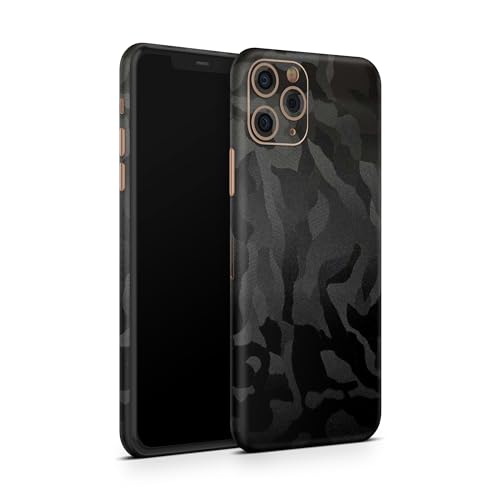 TF Skins iPhone 11 Pro Skin (2X Stück) Schutzfolie für die Rückseite und Seiten in edler Optik inkl. Kameraschutz Schutz vor Kratzern (Shadow Black) von TF Skins