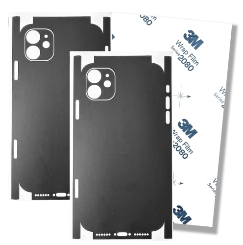 TF Skins iPhone 11 Skin (2X Stück) Schutzfolie für die Rückseite und Seiten in edler Optik inkl. Kameraschutz Schutz vor Kratzern (Matt Black) von TF Skins