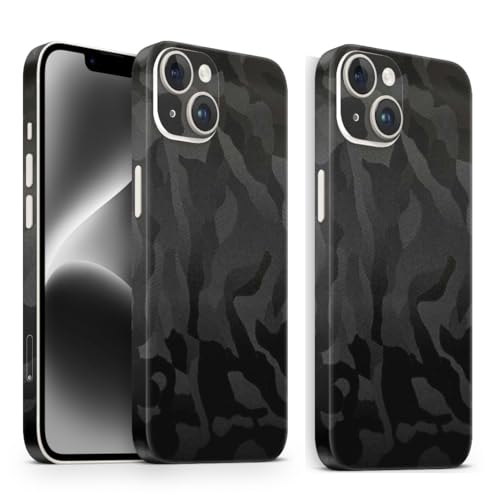 TF Skins iPhone 11 Skin (2X Stück) Schutzfolie für die Rückseite und Seiten in edler Optik inkl. Kameraschutz Schutz vor Kratzern (Shadow Black) von TF Skins