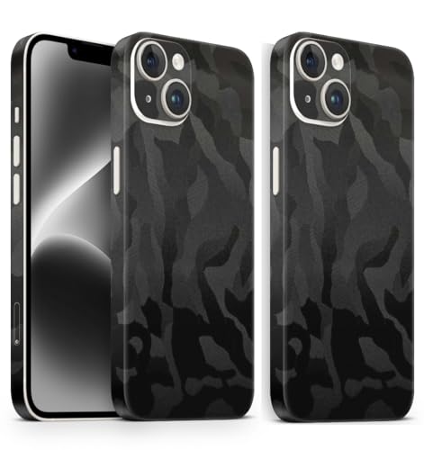 TF Skins iPhone 12 Mini Skin (2X Stück) Schutzfolie für die Rückseite und Seiten in edler Optik inkl. Kameraschutz Schutz vor Kratzern (Shadow Black) von TF Skins