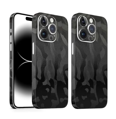 TF Skins iPhone 12 Pro Max Skin (2X Stück) Schutzfolie für die Rückseite und Seiten in edler Optik inkl. Kameraschutz Schutz vor Kratzern (Shadow Black) von TF Skins