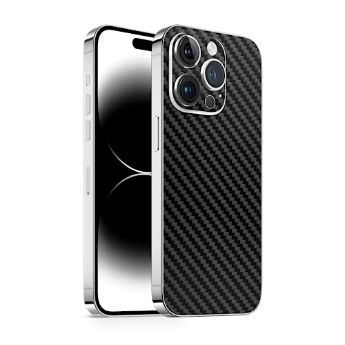 TF Skins kompatibel mit iPhone 14 Pro, Skin Schutzfolie (Carbon Schwarz Back Only) von TF Skins