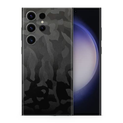 TF Skins passend für Samsung Galaxy S23 Ultra Skin Schutzfolie für die Rückseite in edler Optik Schutz vor Kratzern (Shadow Black) von TF Skins