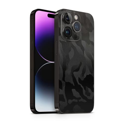 TF Skins passend für das iPhone 14 Pro Max Skin/Schutzfolie für die Rückseite in edler Optik inkl. Kameraschutz Schutz vor Kratzern (Shadow Black) von TF Skins