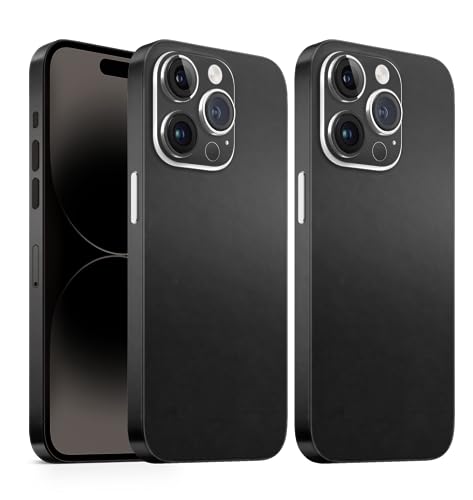 TF Skins passend für iPhone 12 Pro Skin (2X Stück) Schutzfolie für die Rückseite und Seiten in edler Optik inkl. Kameraschutz Schutz vor Kratzern (Matte Black) von TF Skins